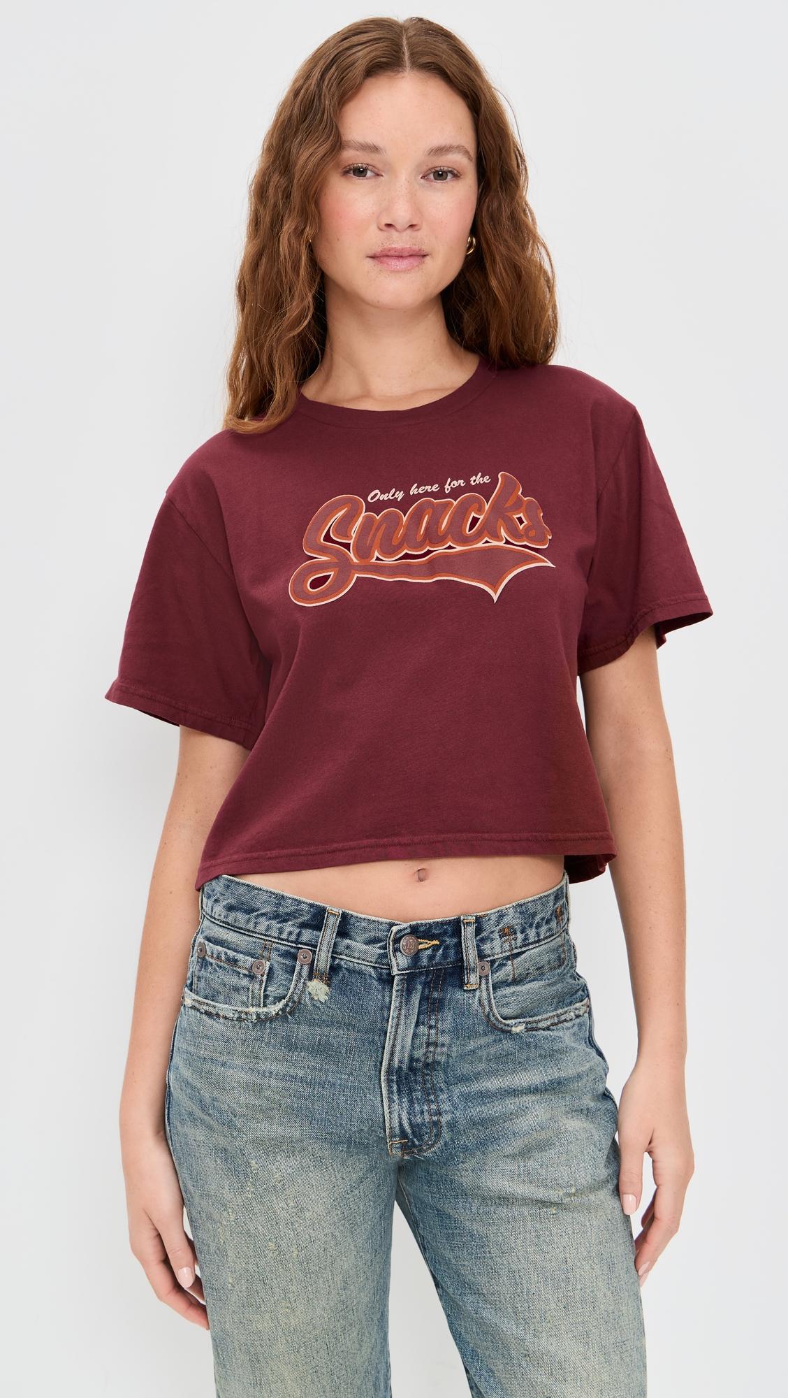 only here for the snacks t-shirt