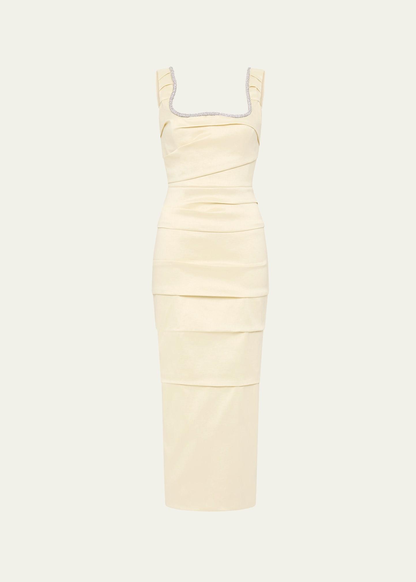 onyx crystal midi dress
