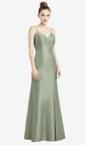 open-back bow tie satin trumpet gown