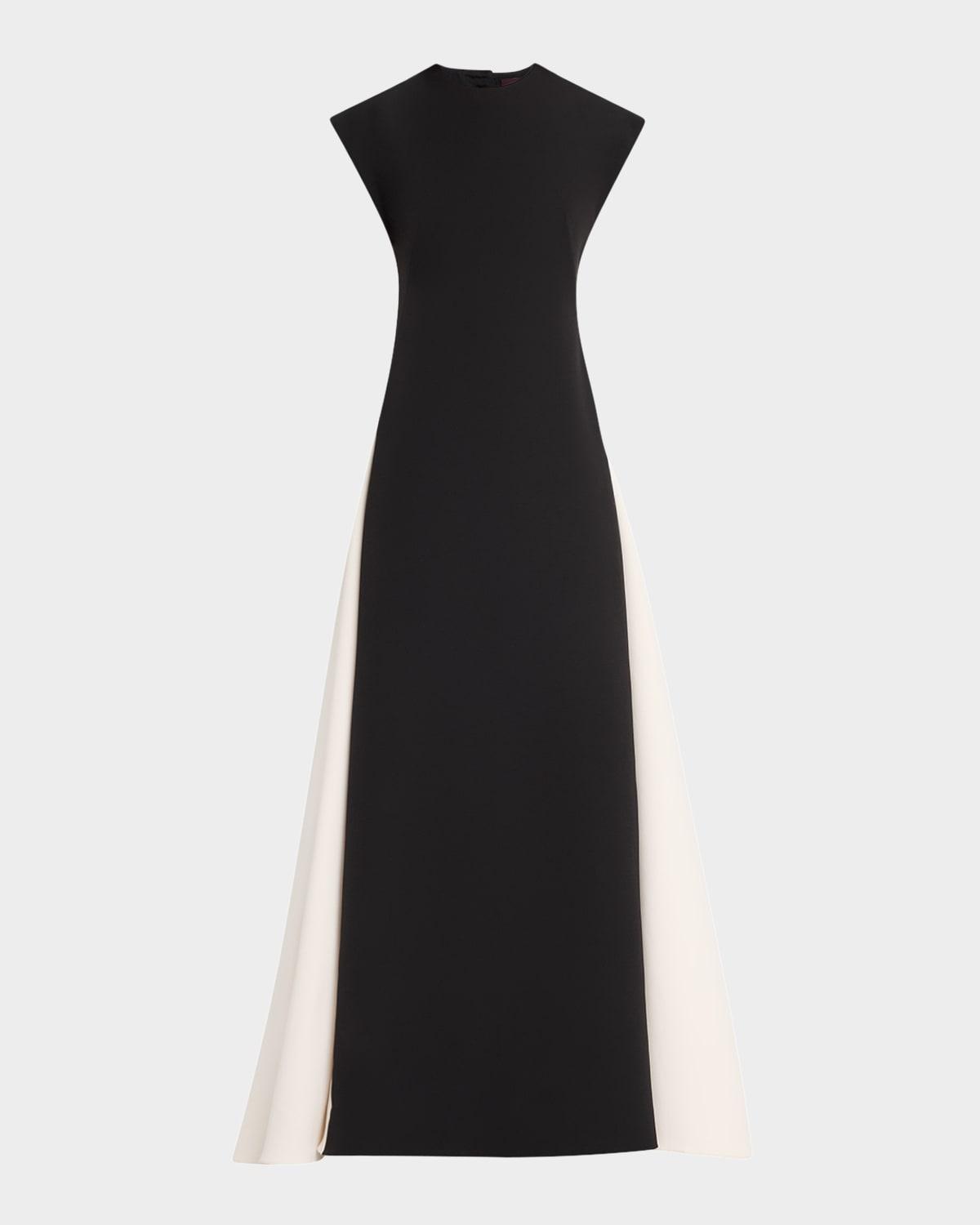 open-back colorblock cady gown
