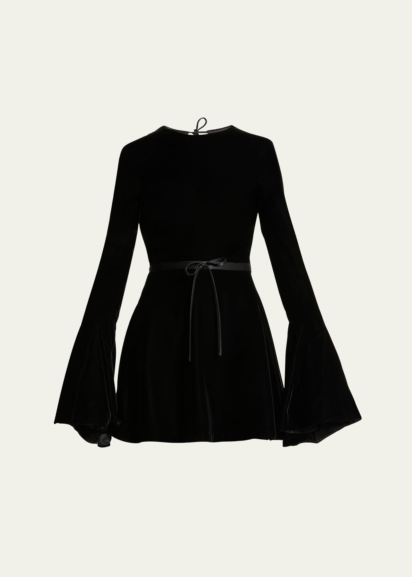 open back velvet skater mini dress