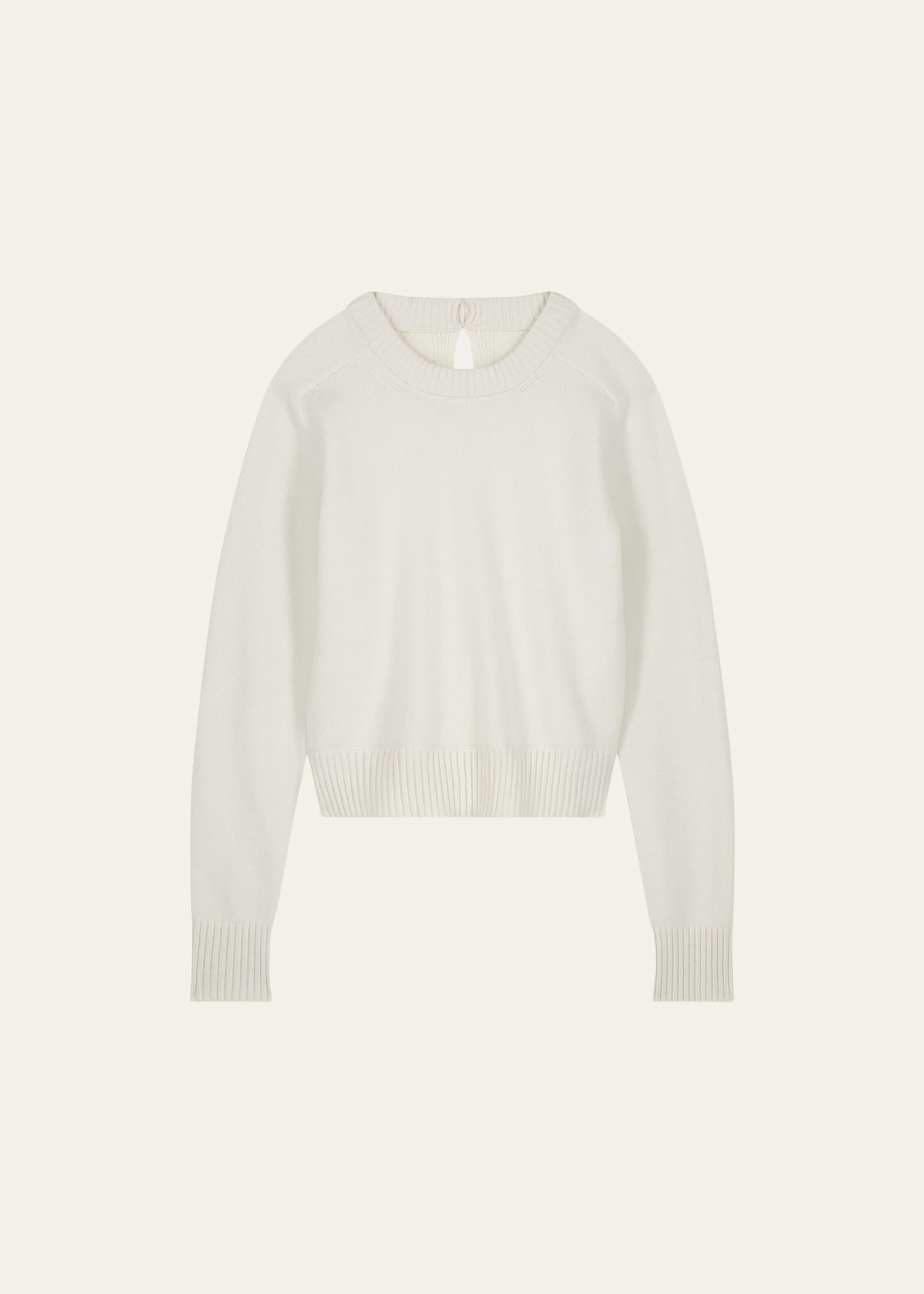 open-back wool cashmere sweater