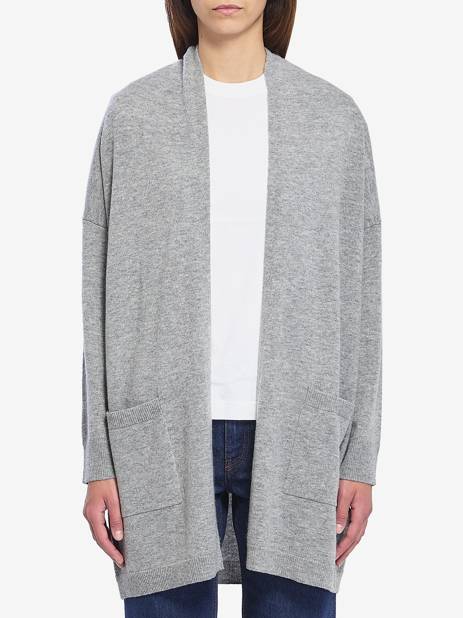 open cardigan in virgin wool and cashmere