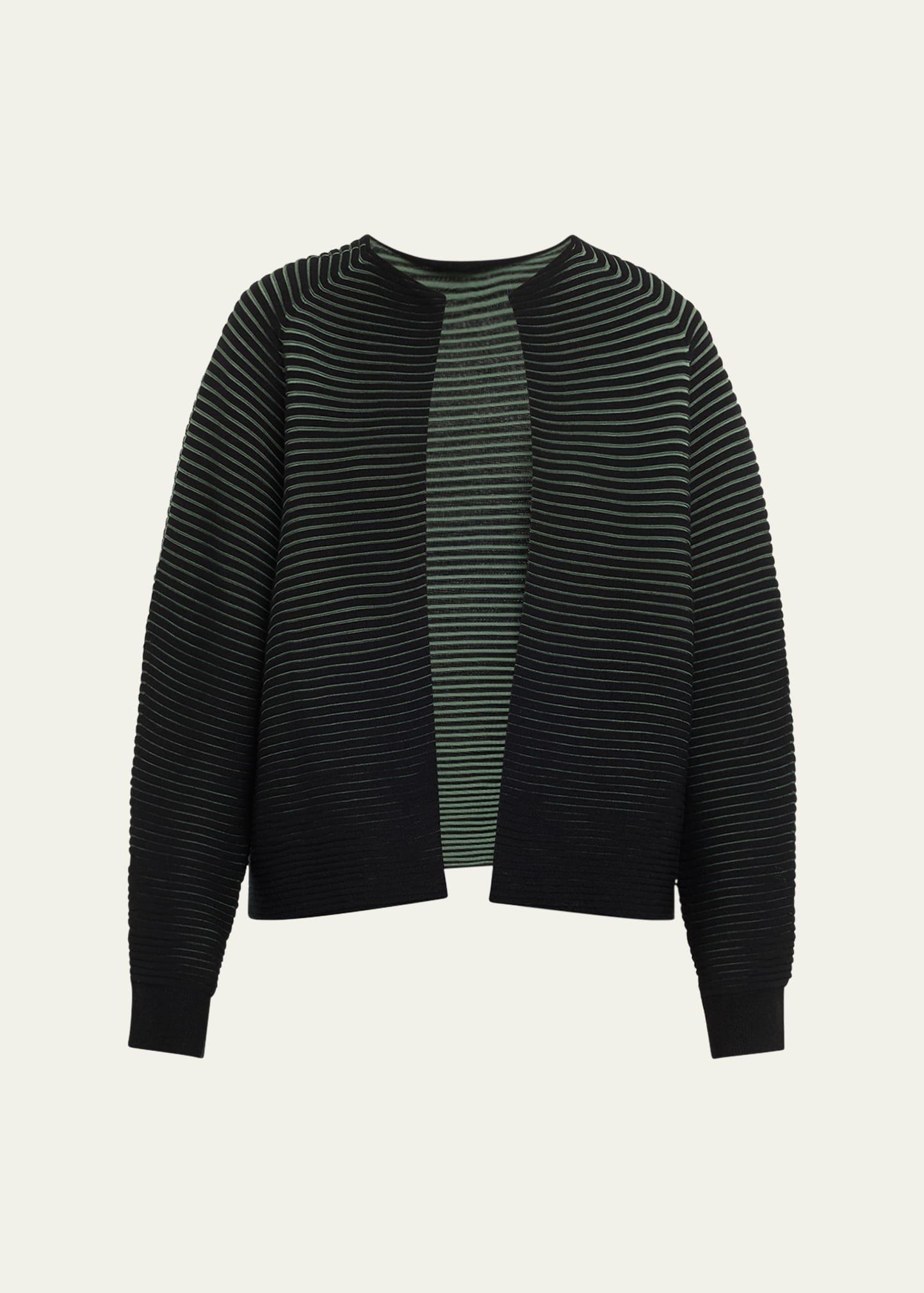 open front circle knit wool cardigan