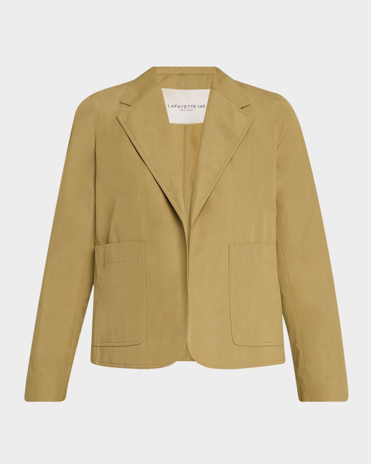 open-front cotton boyfriend blazer