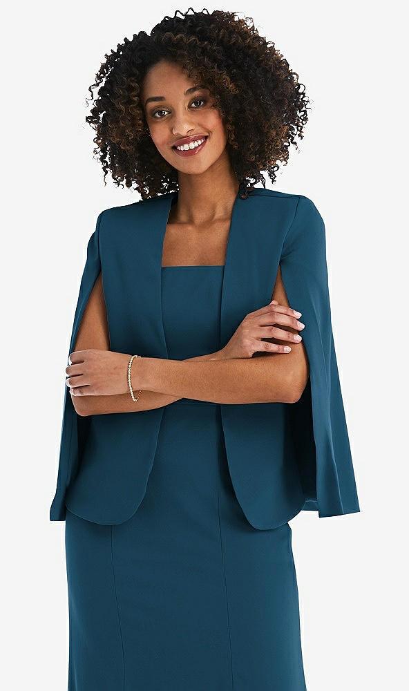 open-front split sleeve cape jacket