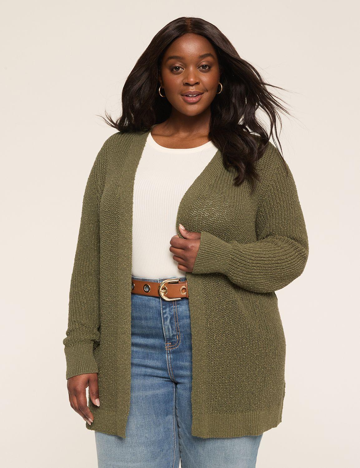 open-front stitch cardigan