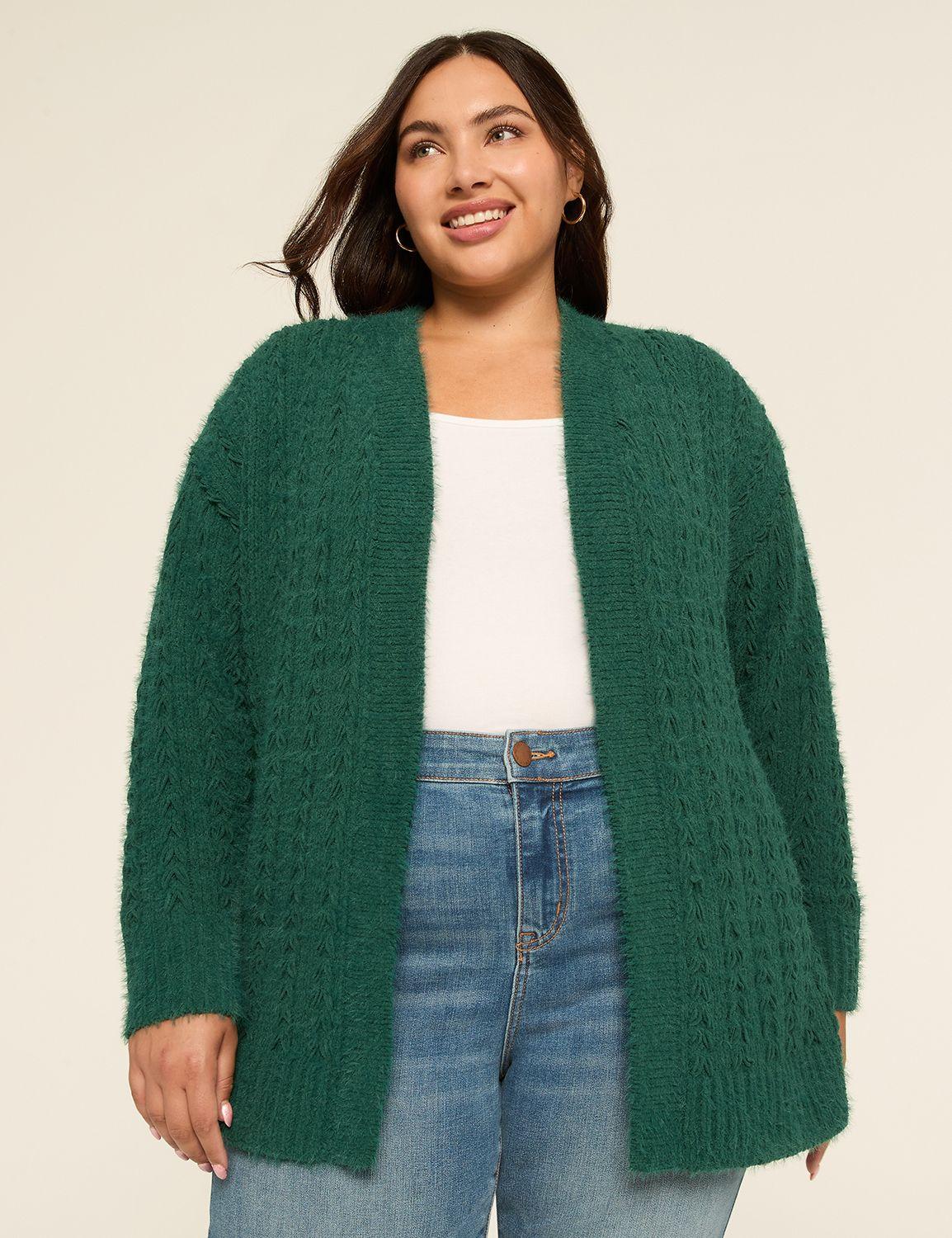 open-front stitch cardigan