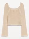 open-stitch cropped bouclé sweater
