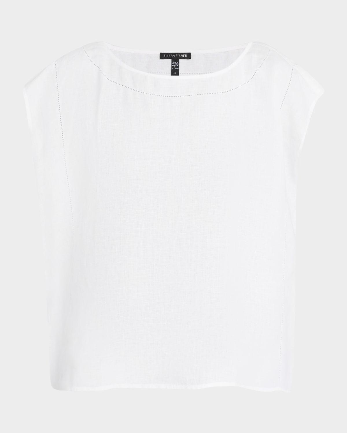 open-stitch organic linen top