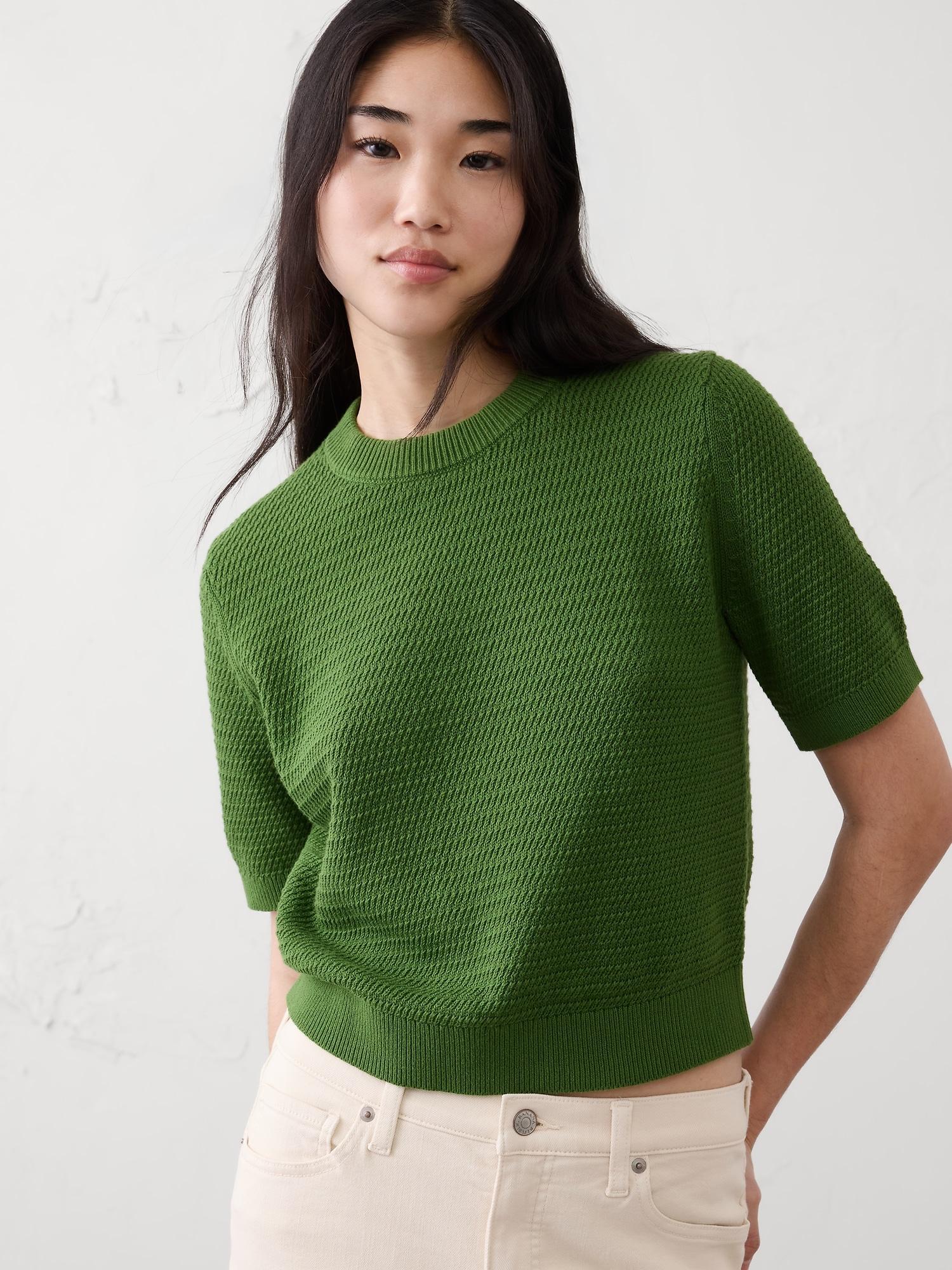 open stitch sweater t-shirt
