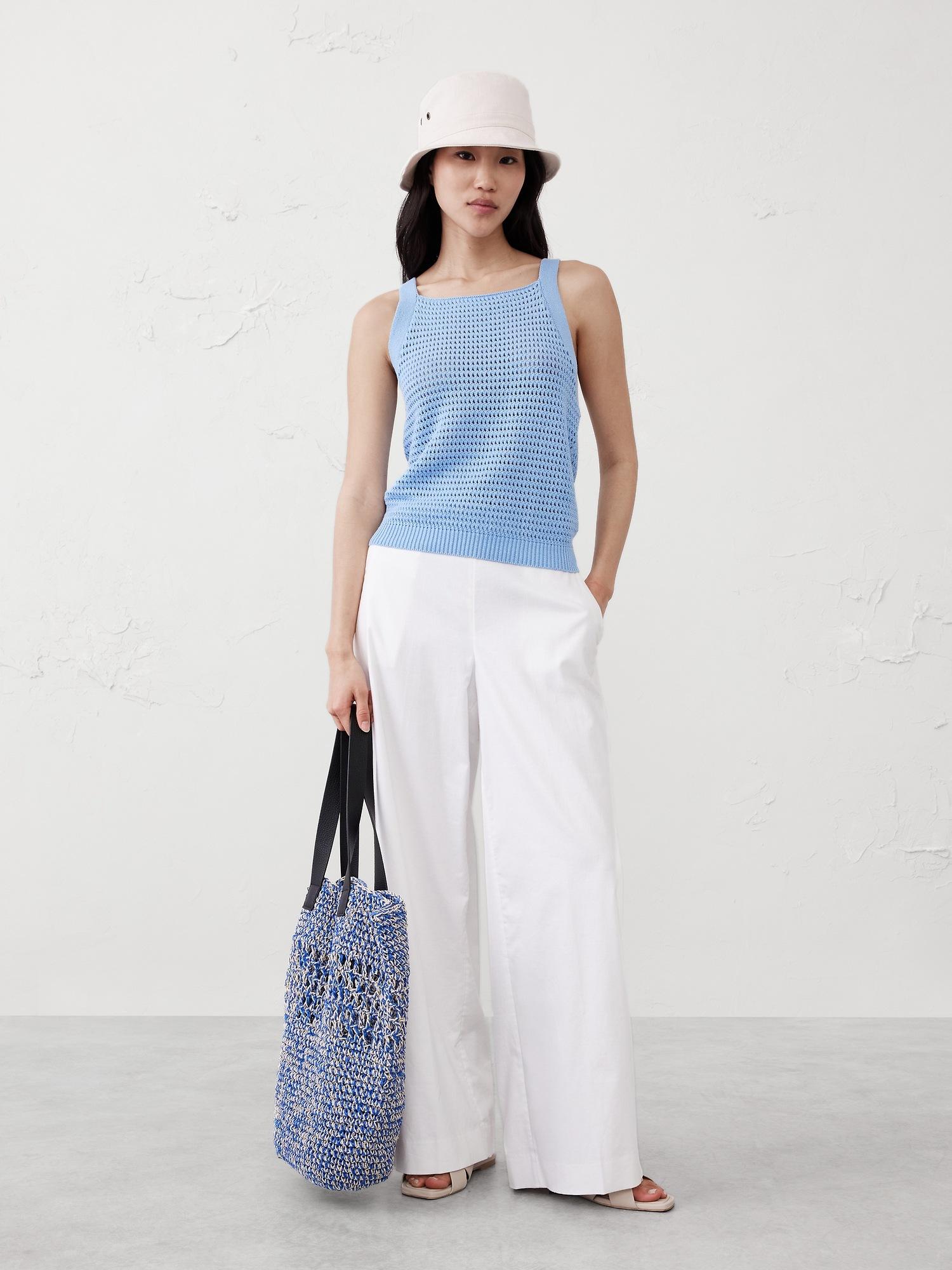 open stitch sweater tank