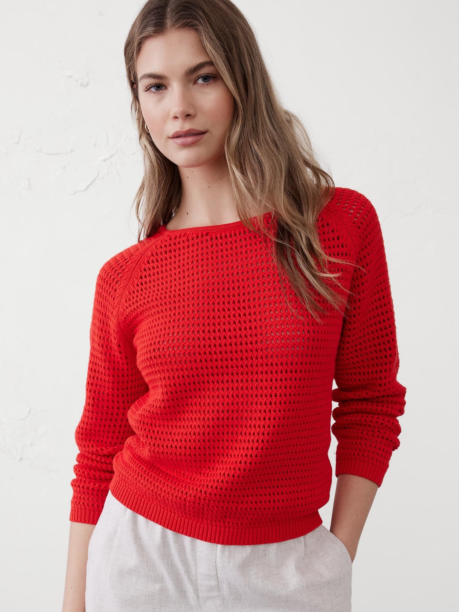 open stitch sweater