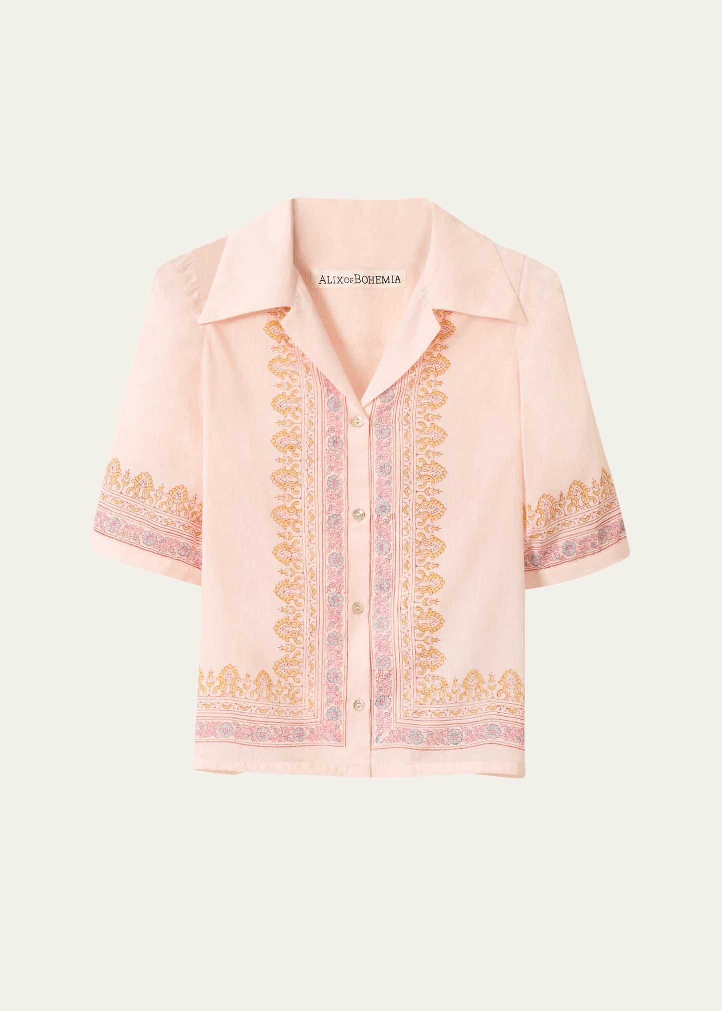 ophelia blush lattice shirt