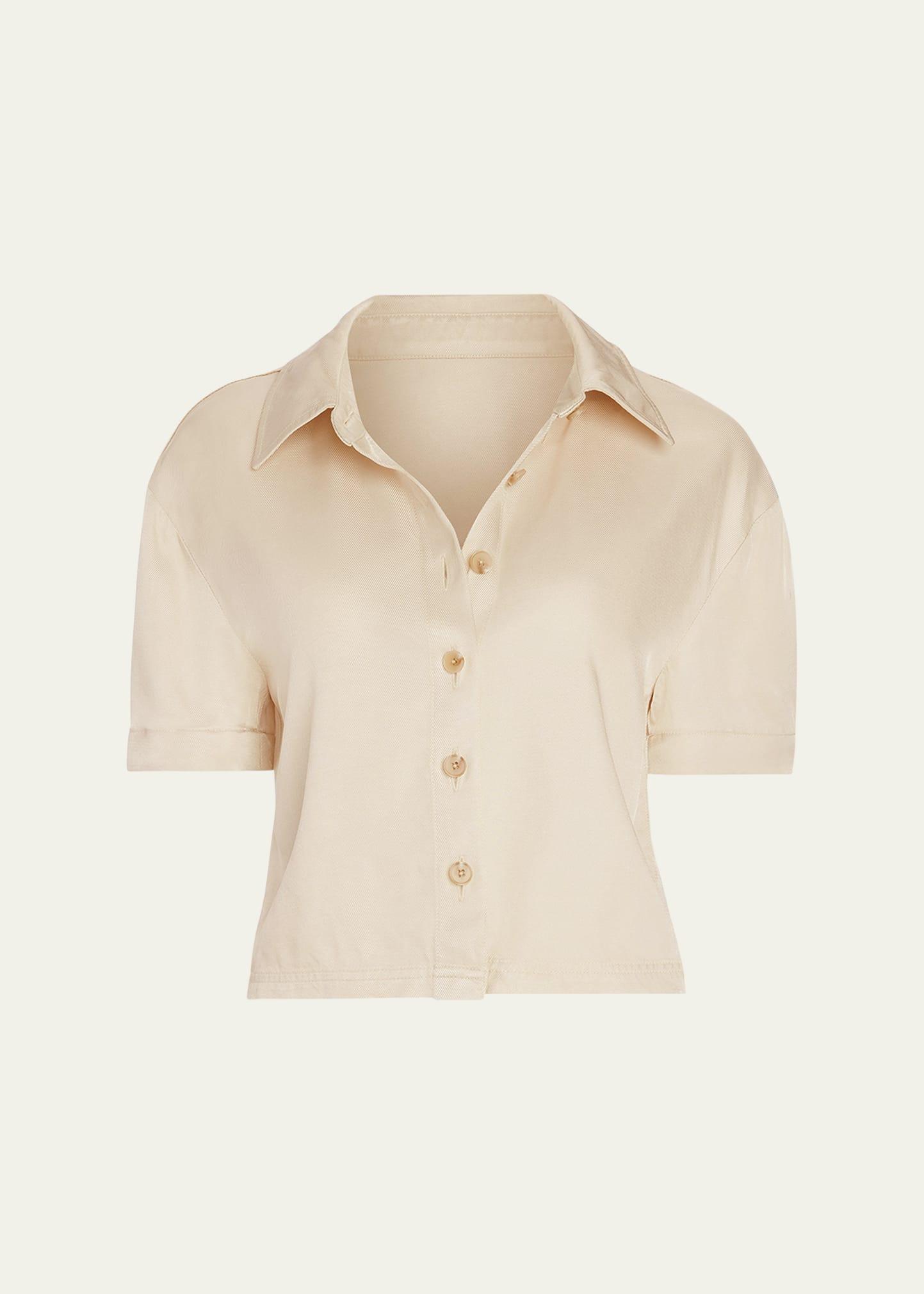 ophelia cropped button-front shirt