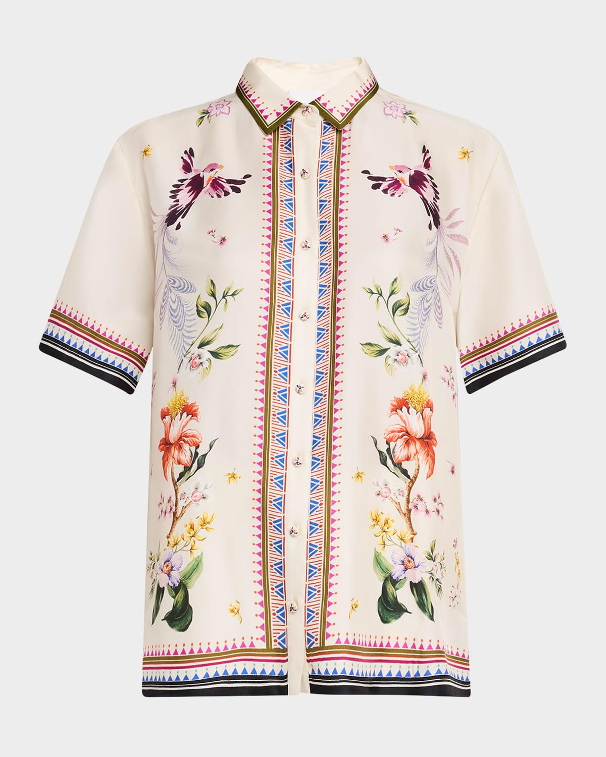 ophelia floral-print camp shirt