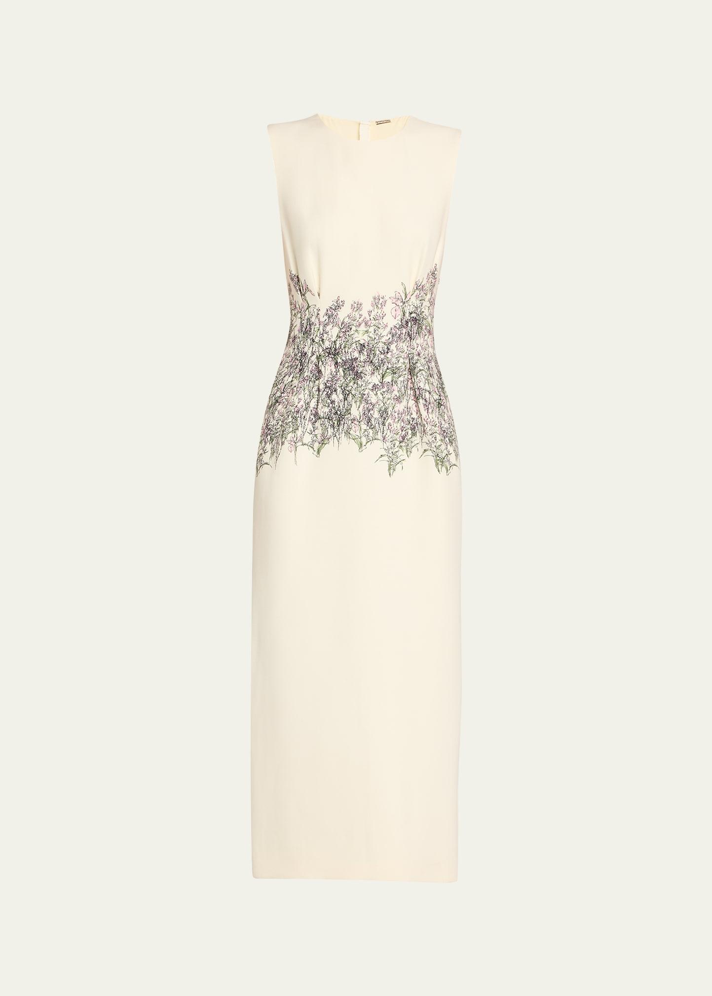 ophelia long printed wool dress