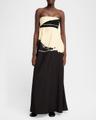 ophelia printed strapless marocaine dress