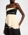ophelia printed strapless marocaine dress