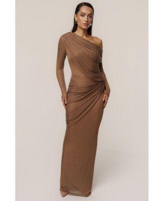 opulent metallic maxi skirt bodysuit