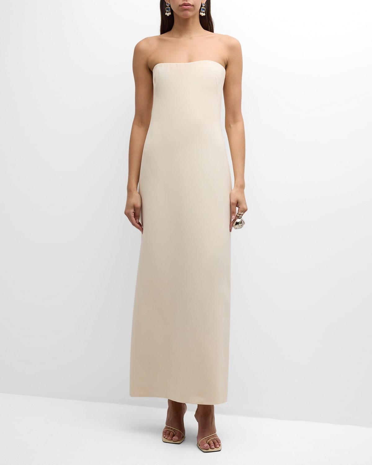 opus strapless wool crepe maxi dress
