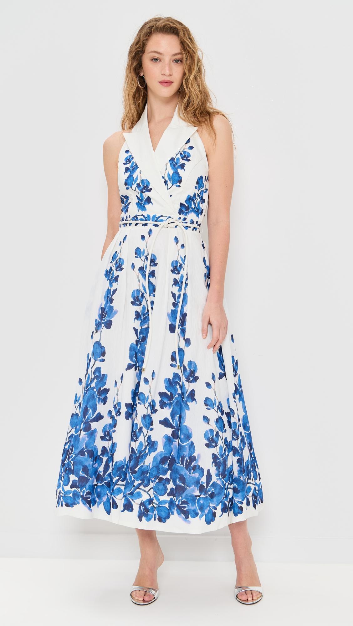 orchid blues midi dress