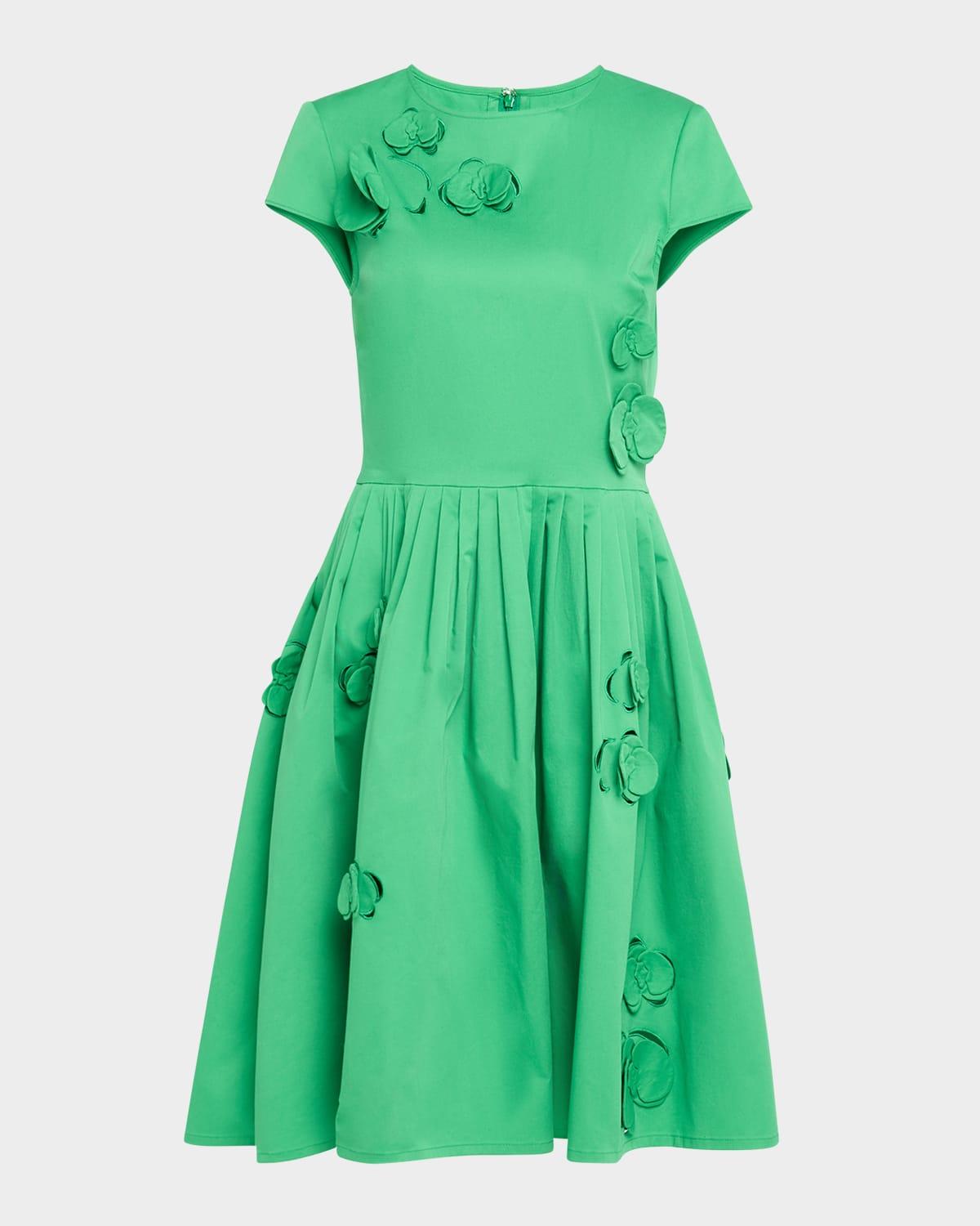 orchid cutout cotton-twill sleeveless midi dress