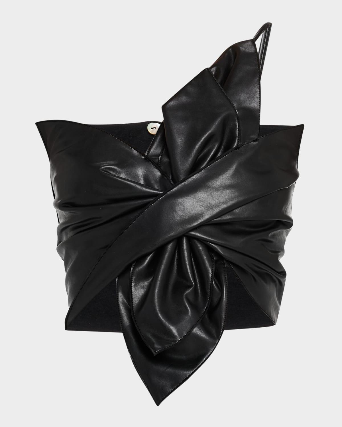 orchid faux leather crop top