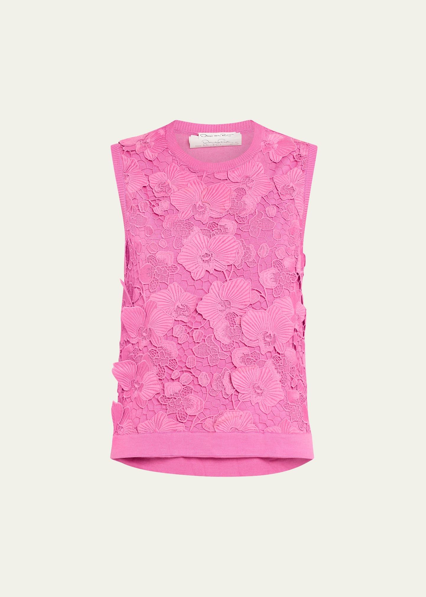 orchid guipure inset tank