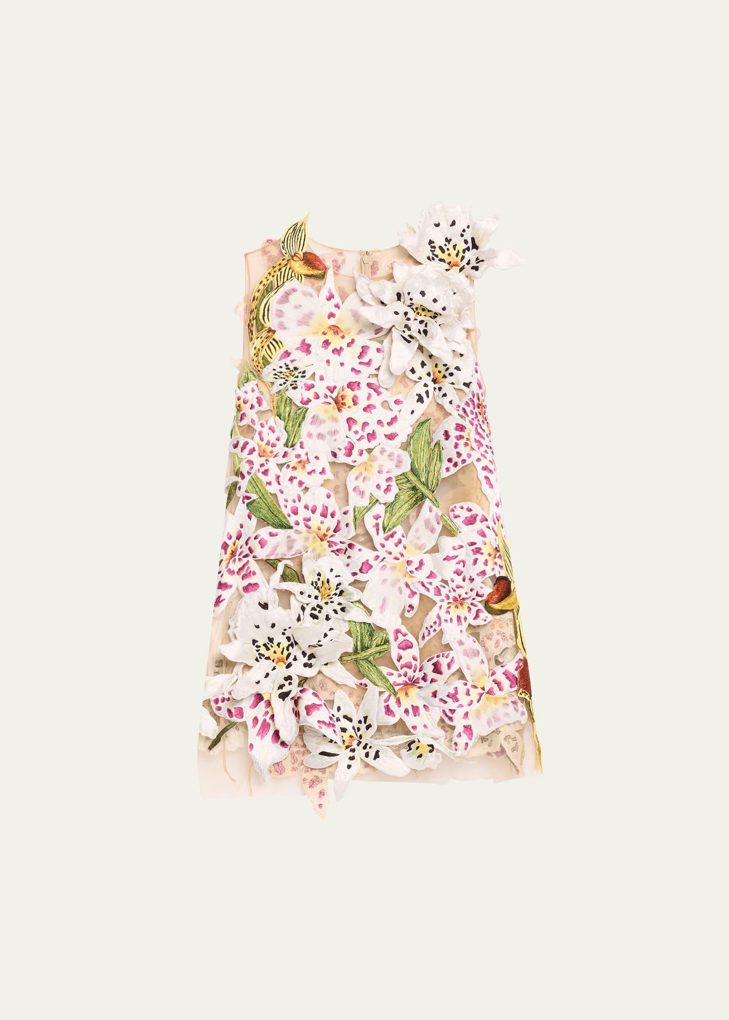 orchid threadwork mini shift dress