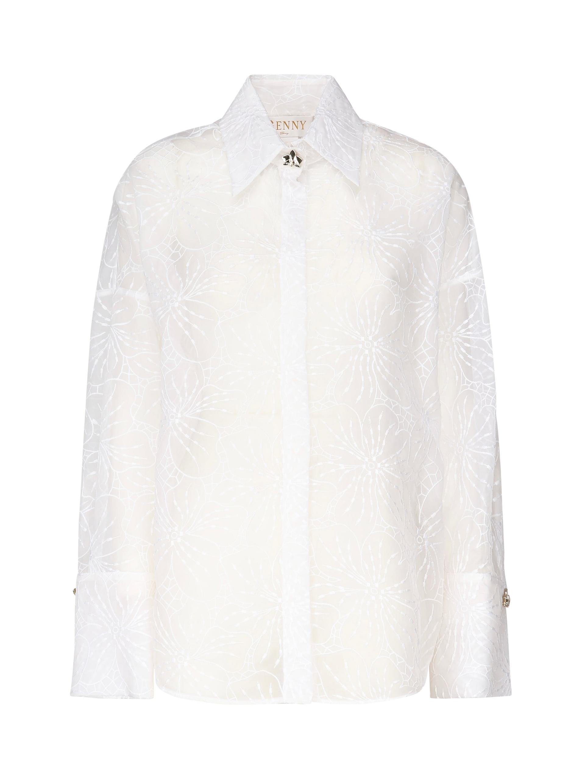 orchids embroidery shirt