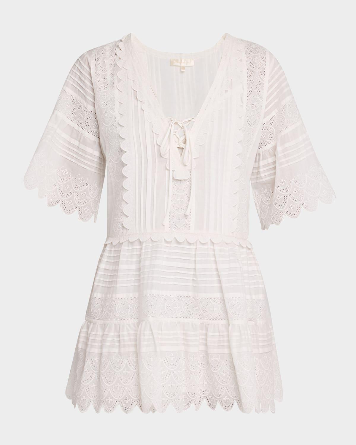 orcia cotton scalloped mini dress