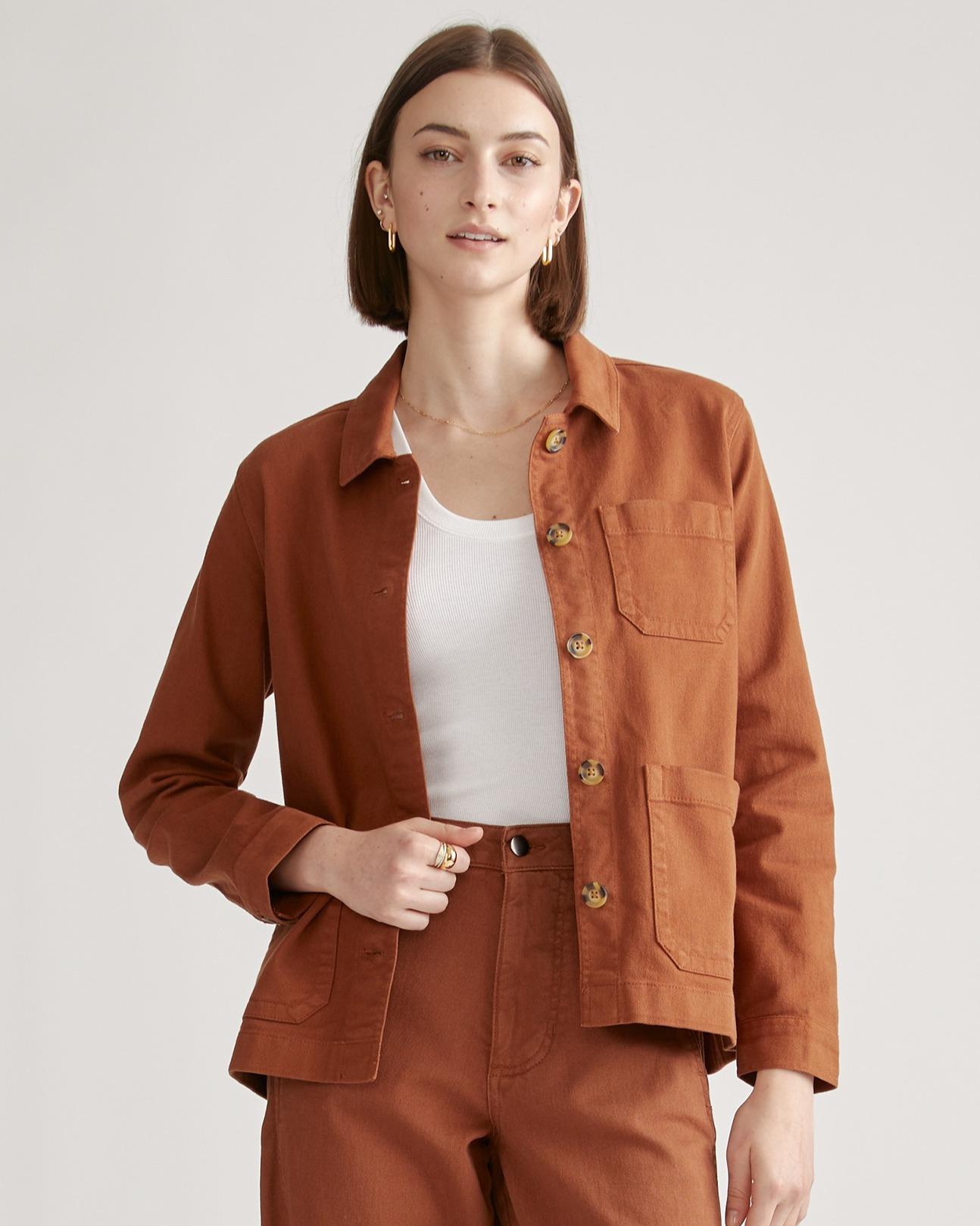 organic comfort stretch chore jacket