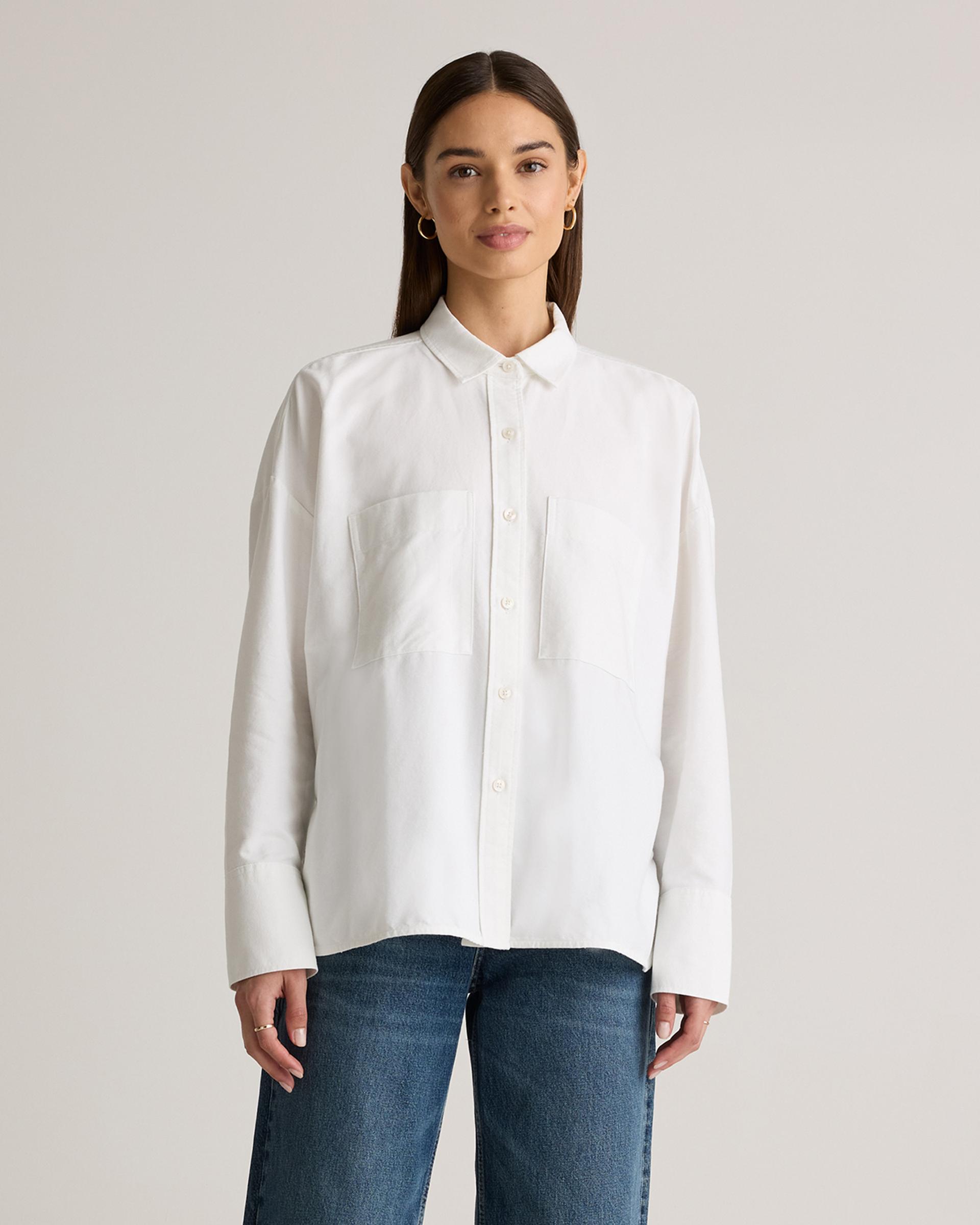 organic cotton boxy oxford shirt