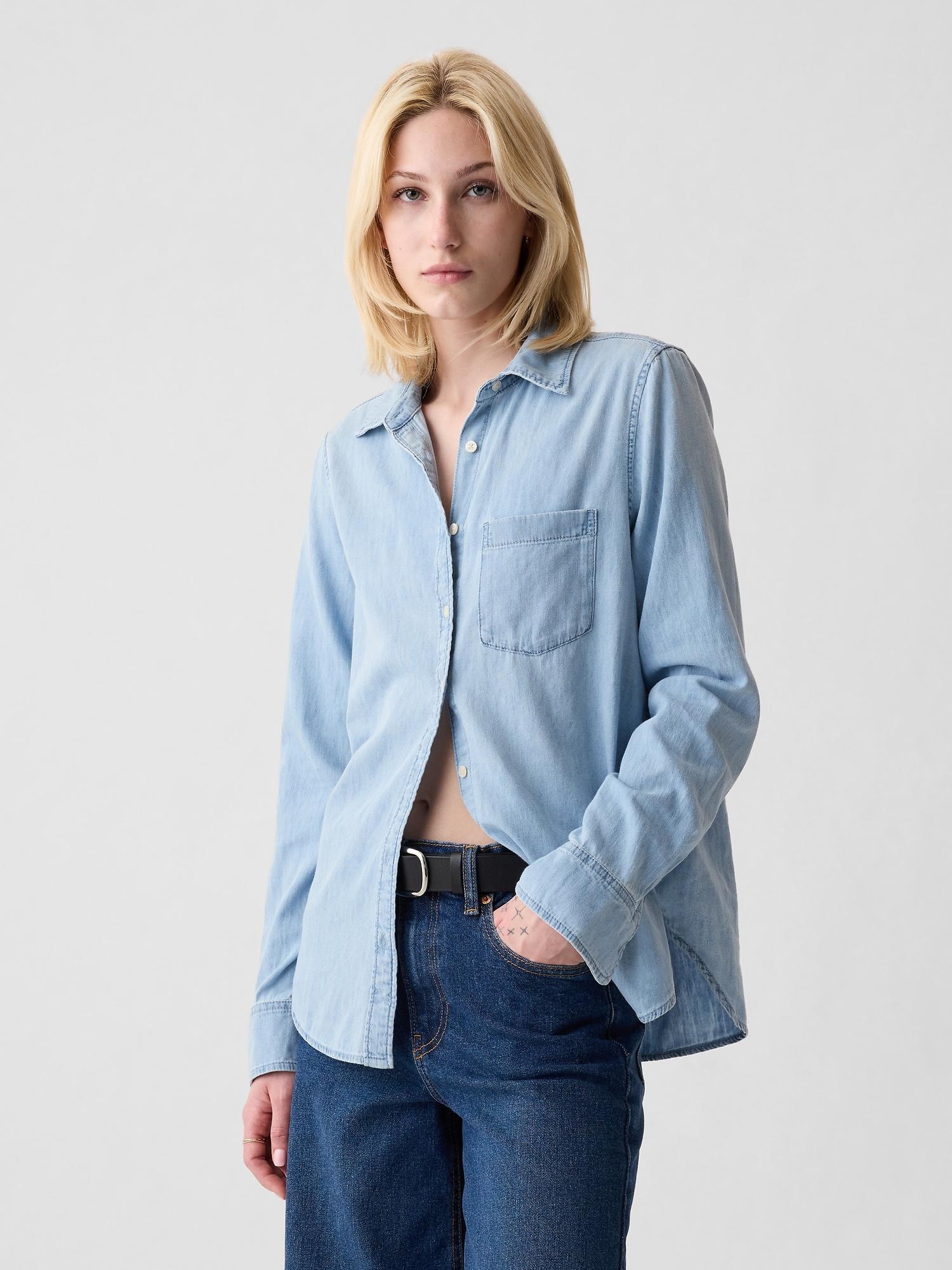organic cotton denim classic shirt