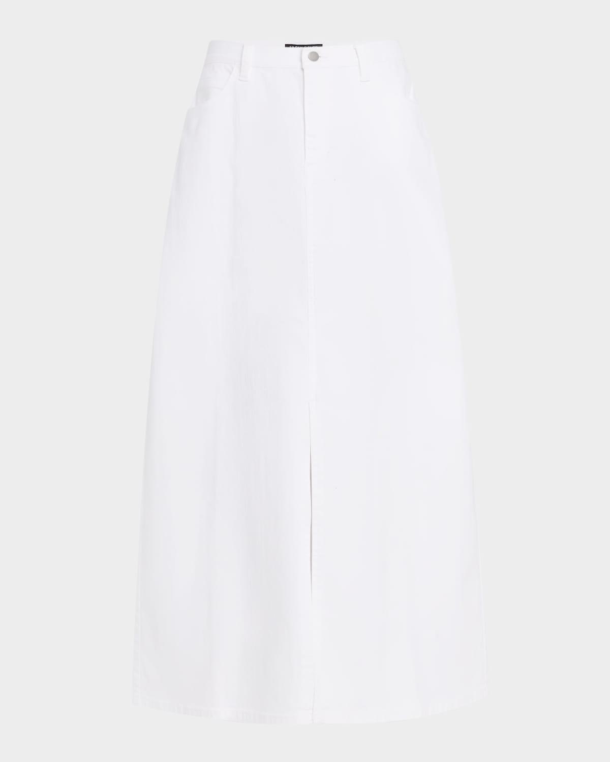 organic cotton denim midi skirt