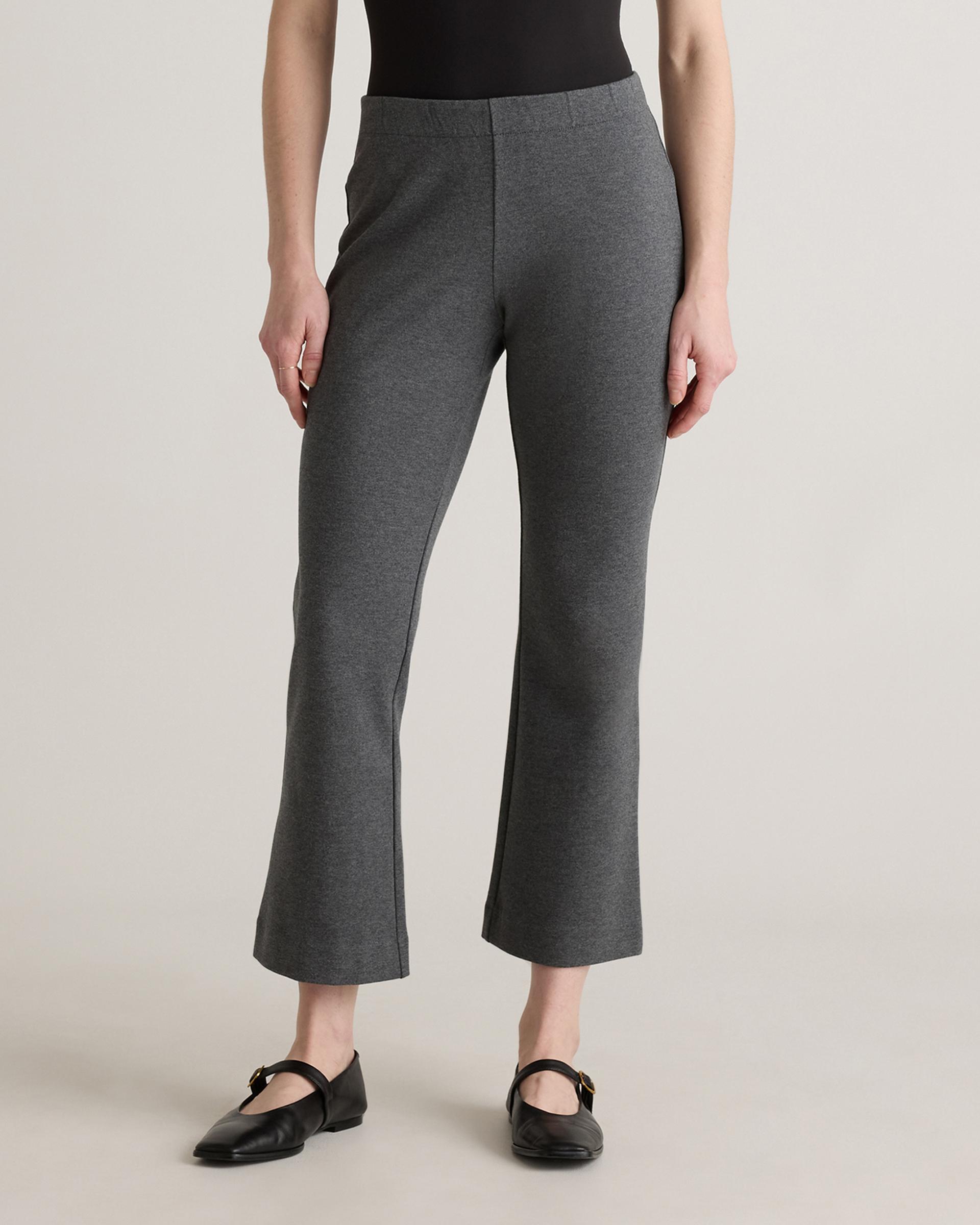 organic cotton double knit kick flare pants