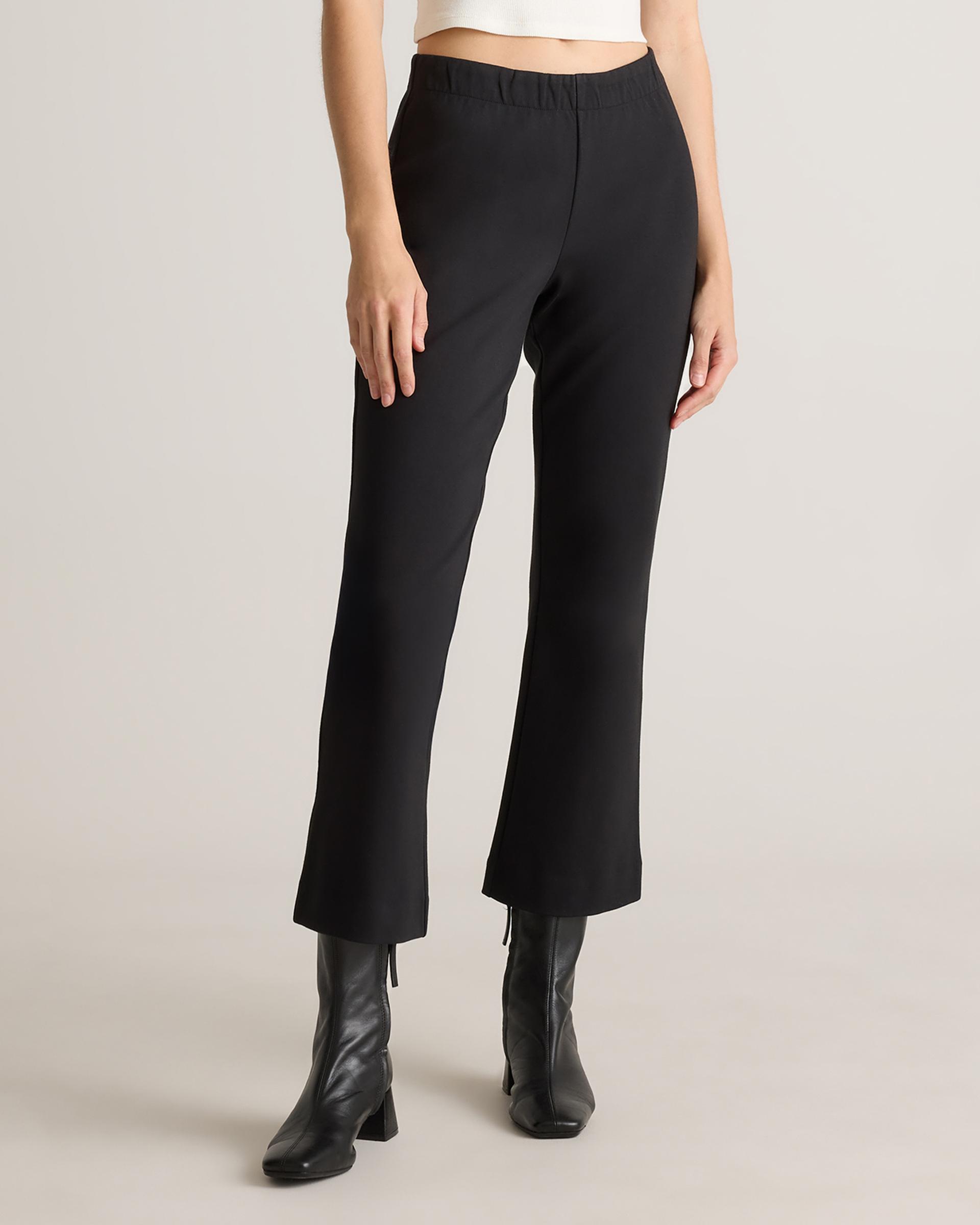 organic cotton double knit kick flare pants