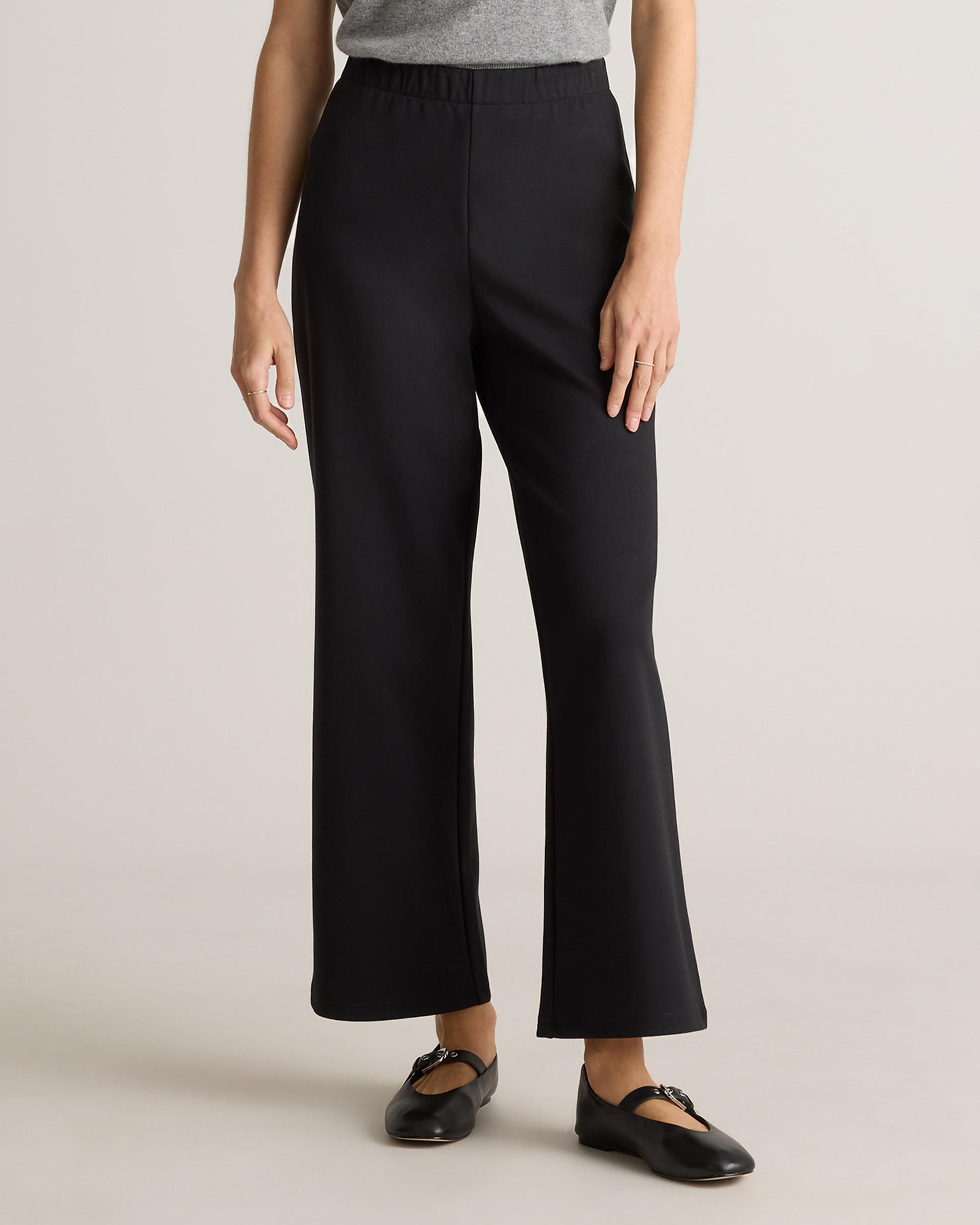 organic cotton double knit wide leg pants