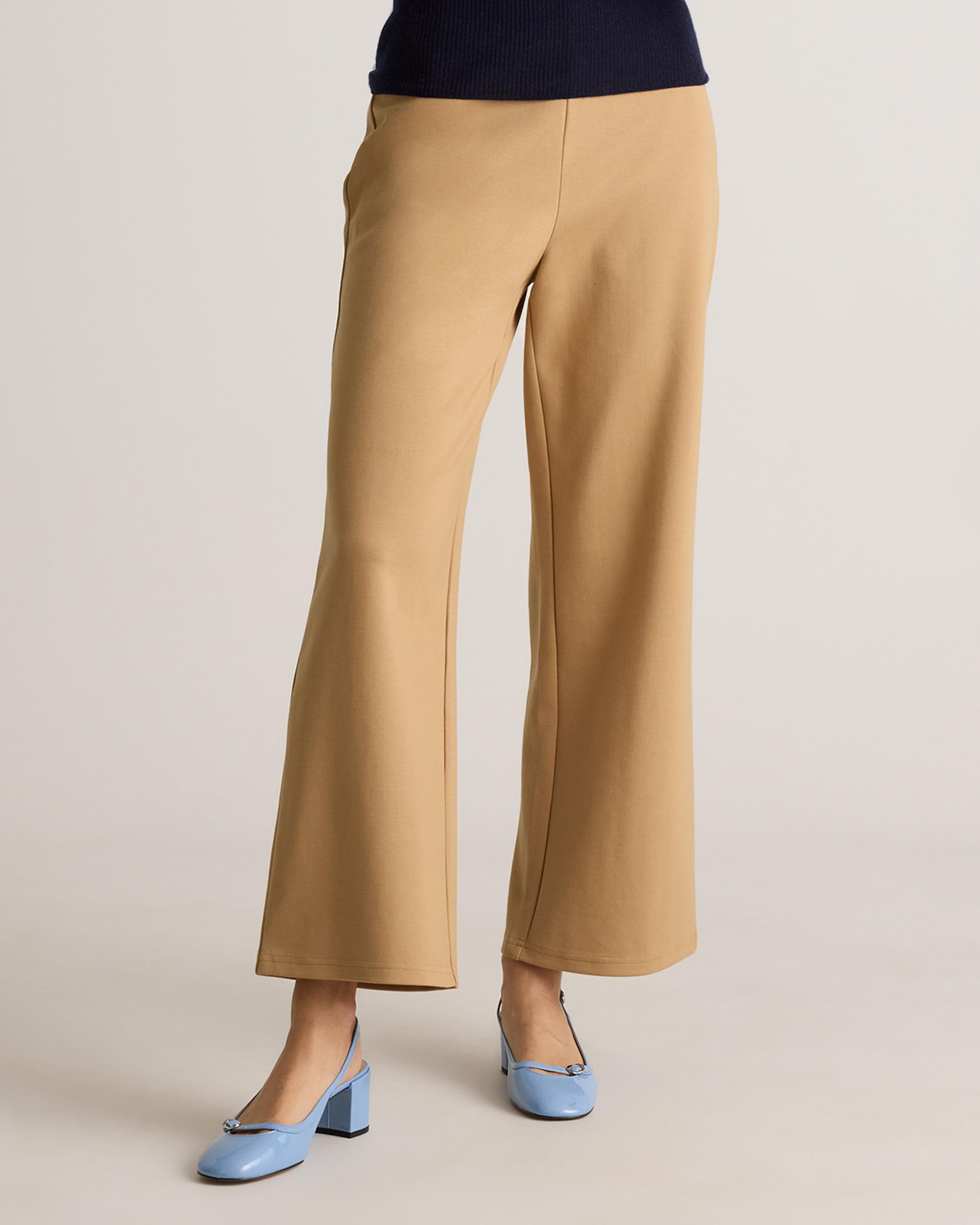 organic cotton double knit wide leg pants