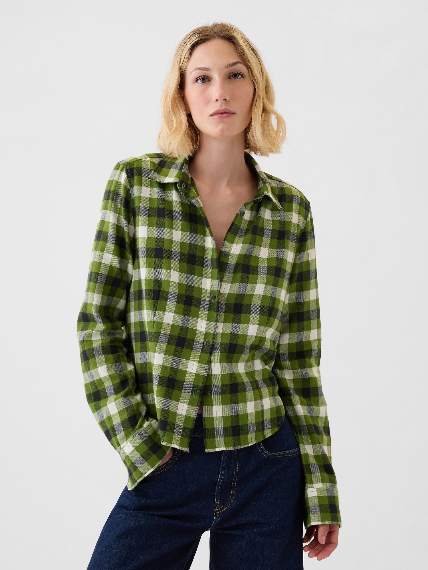 organic cotton fitted crop shirt