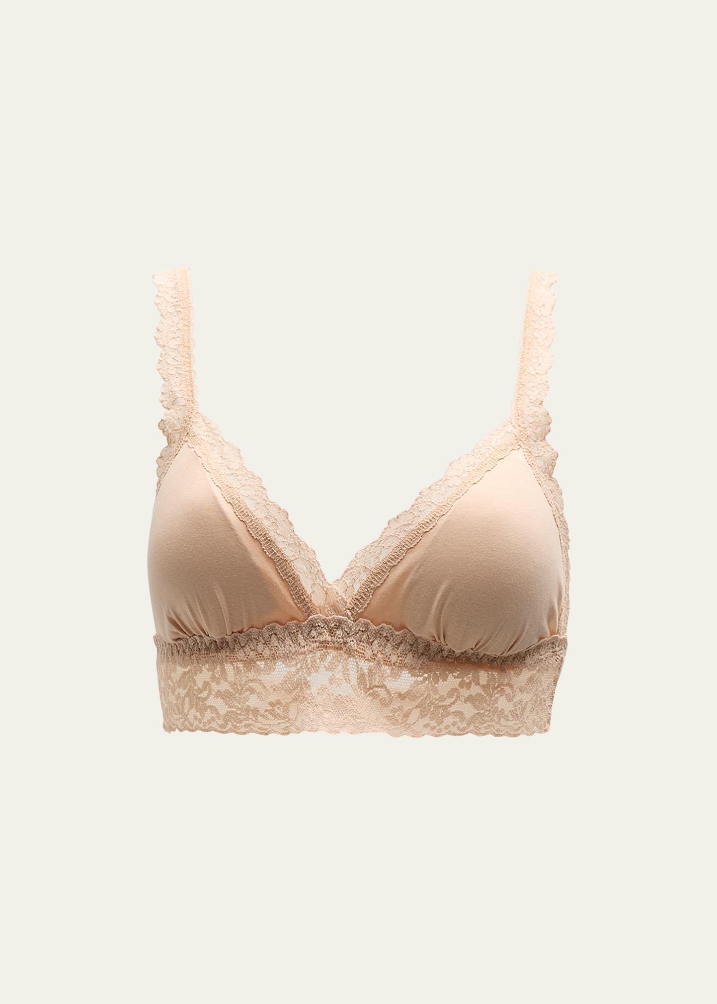 organic cotton padded lace-trim bralette