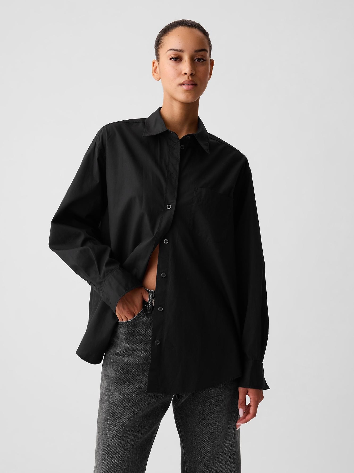 organic cotton poplin big shirt