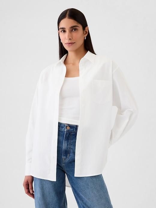 organic cotton poplin big shirt