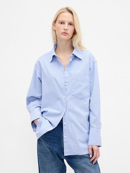 organic cotton poplin big shirt