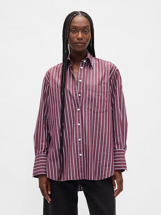 organic cotton poplin big shirt
