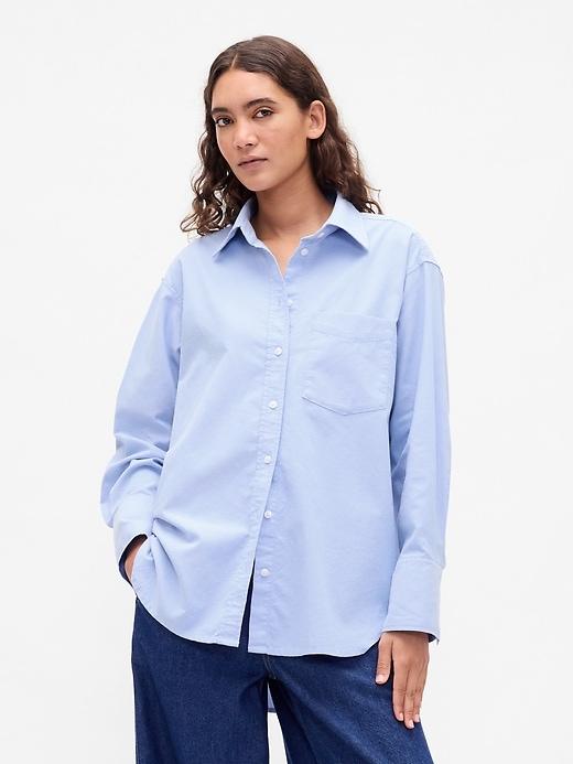 organic cotton poplin big shirt