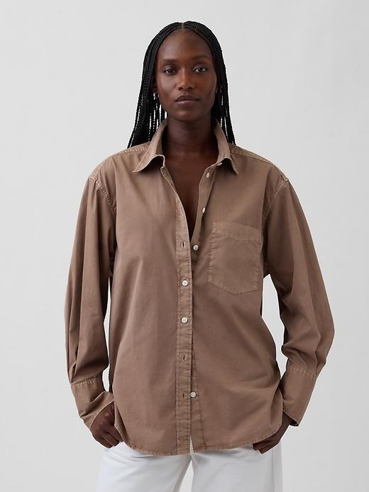 organic cotton poplin big shirt