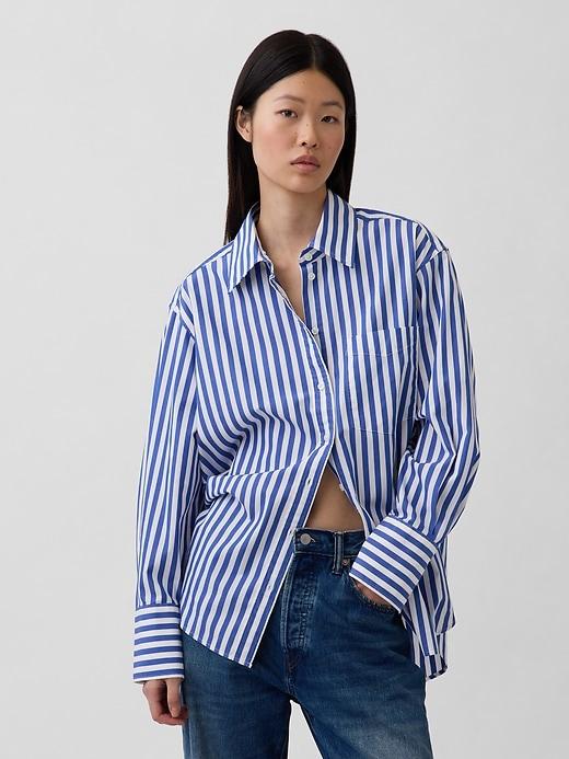 organic cotton poplin big shirt
