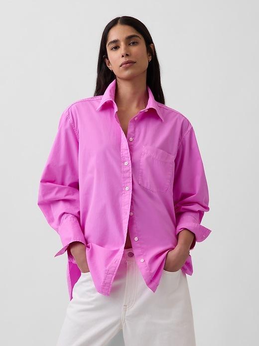 organic cotton poplin big shirt